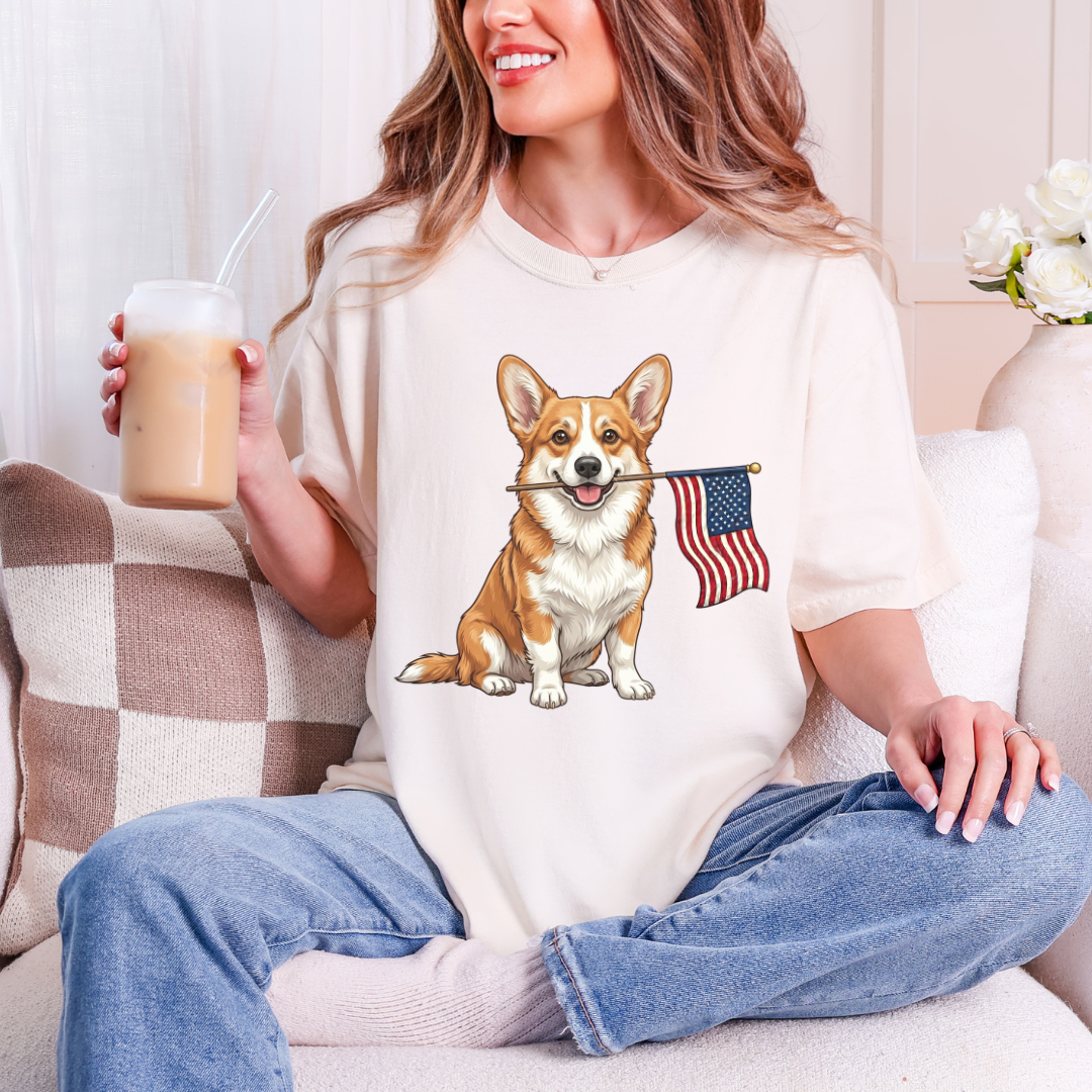 Patriotic Corgi 4th Of July T-shirt