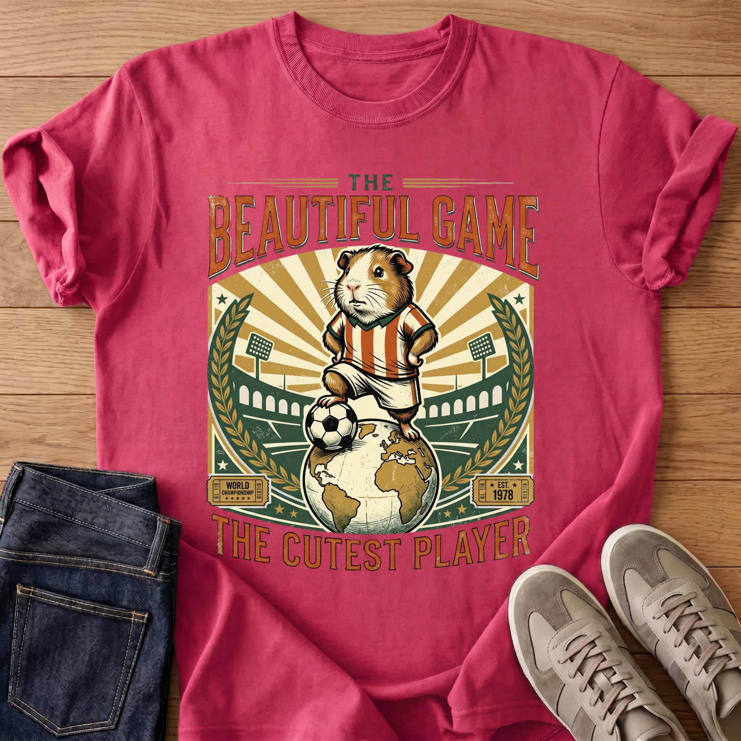 Vintage Soccer Guinea Pig Graphic Tee