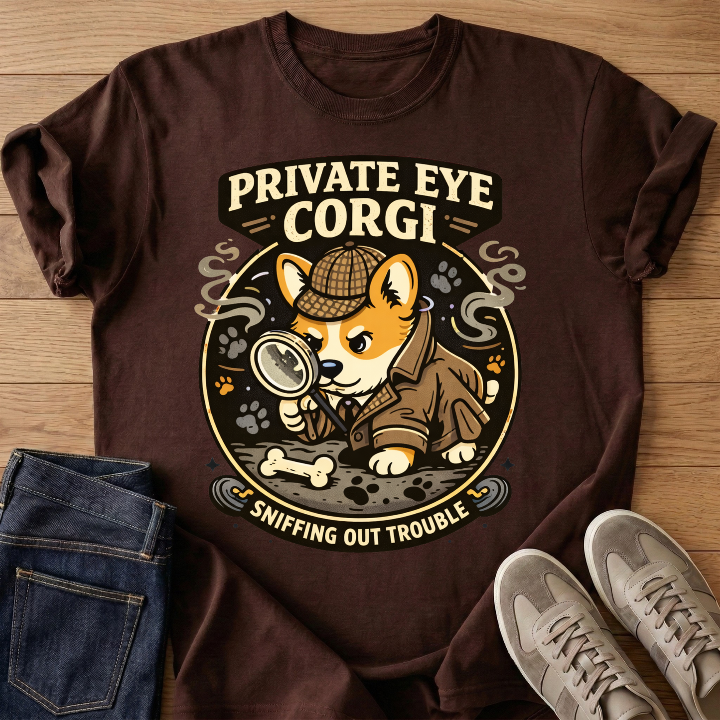 Private Eye Corgi T-shirt