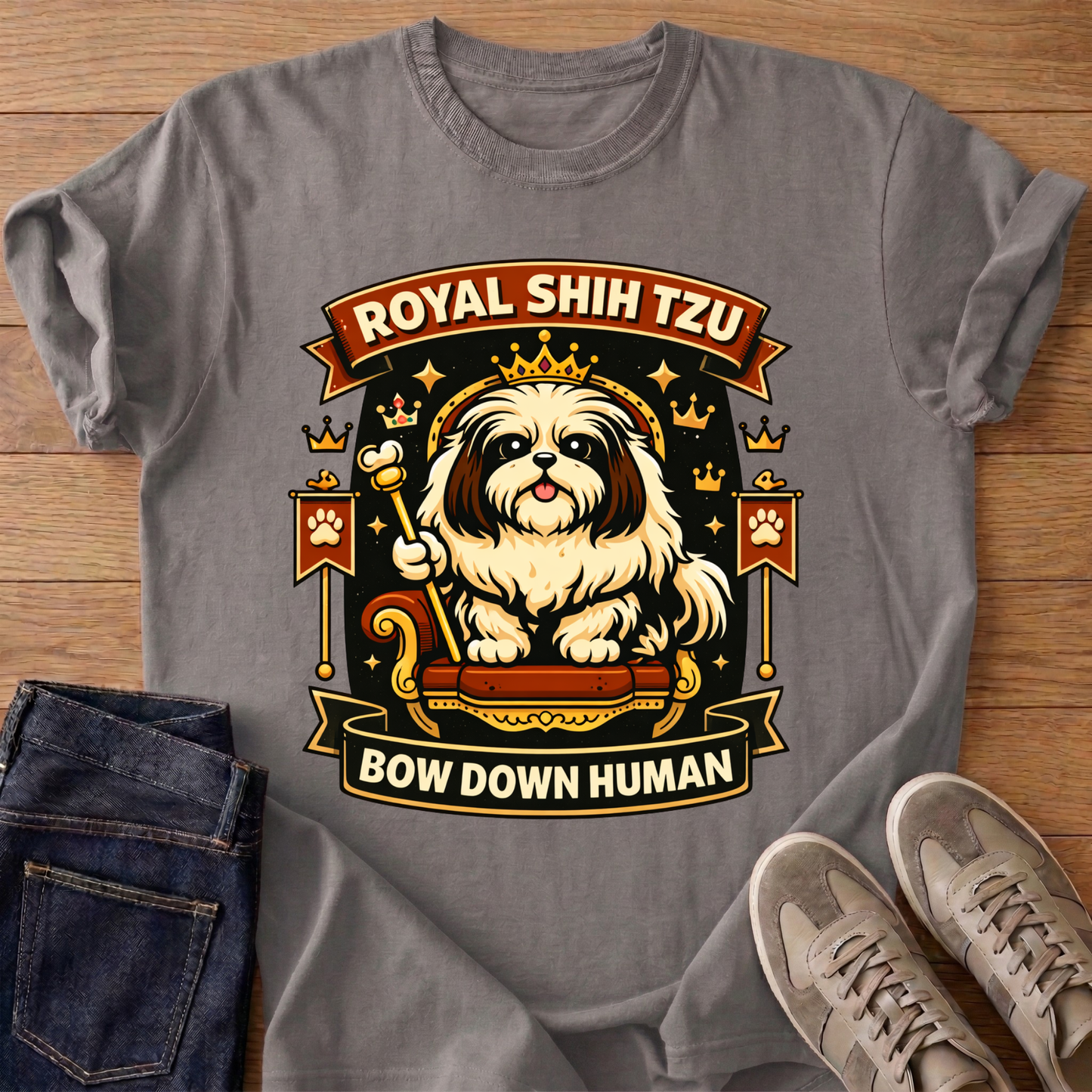 Royal Shih Tzu Bow Down Human T-shirt