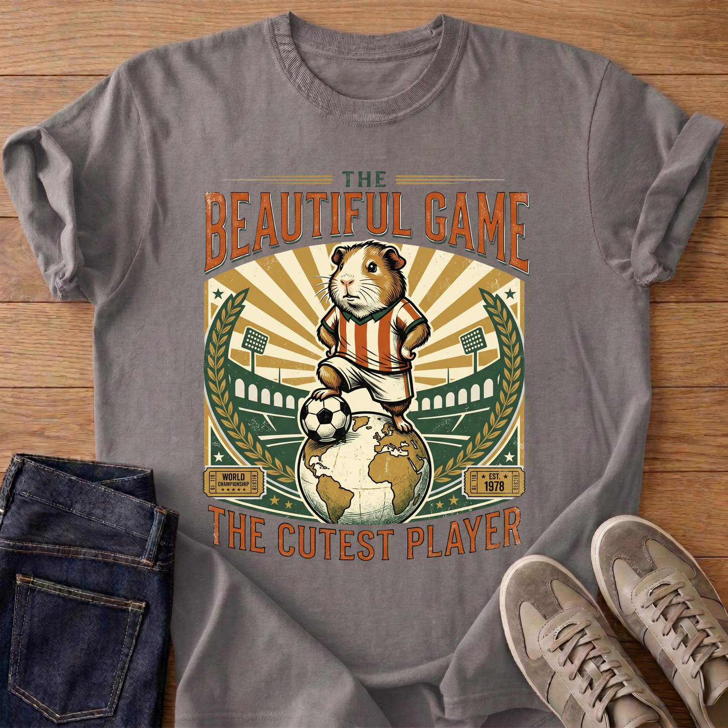 Vintage Soccer Guinea Pig Graphic Tee