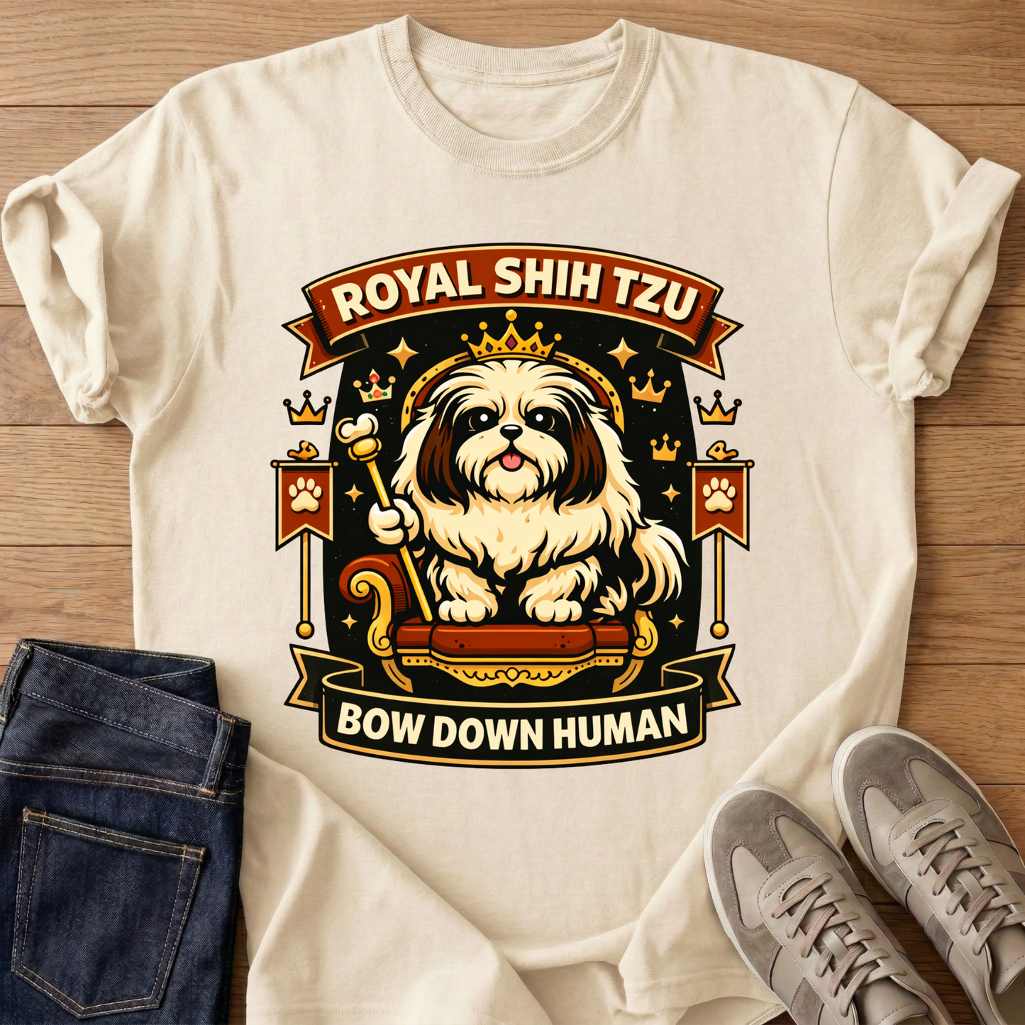 Royal Shih Tzu Bow Down Human T-shirt