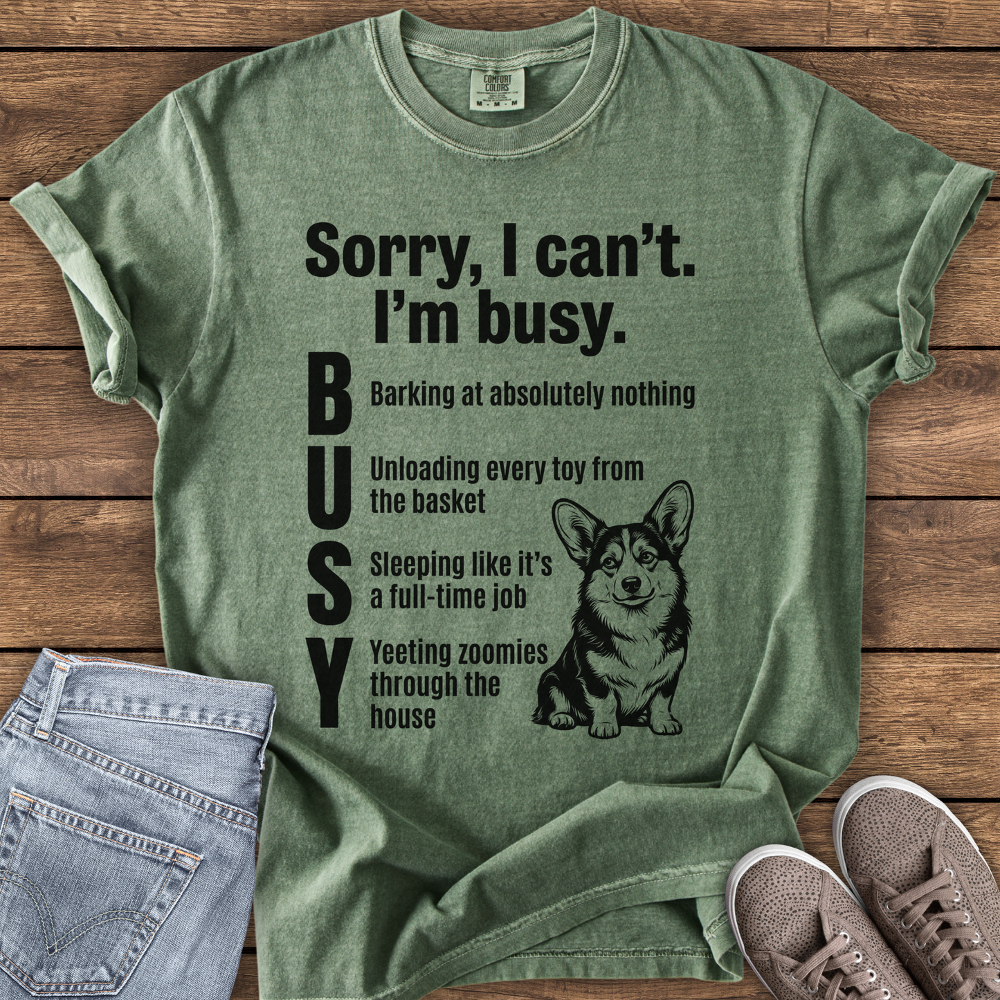 Busy Corgi T-shirt