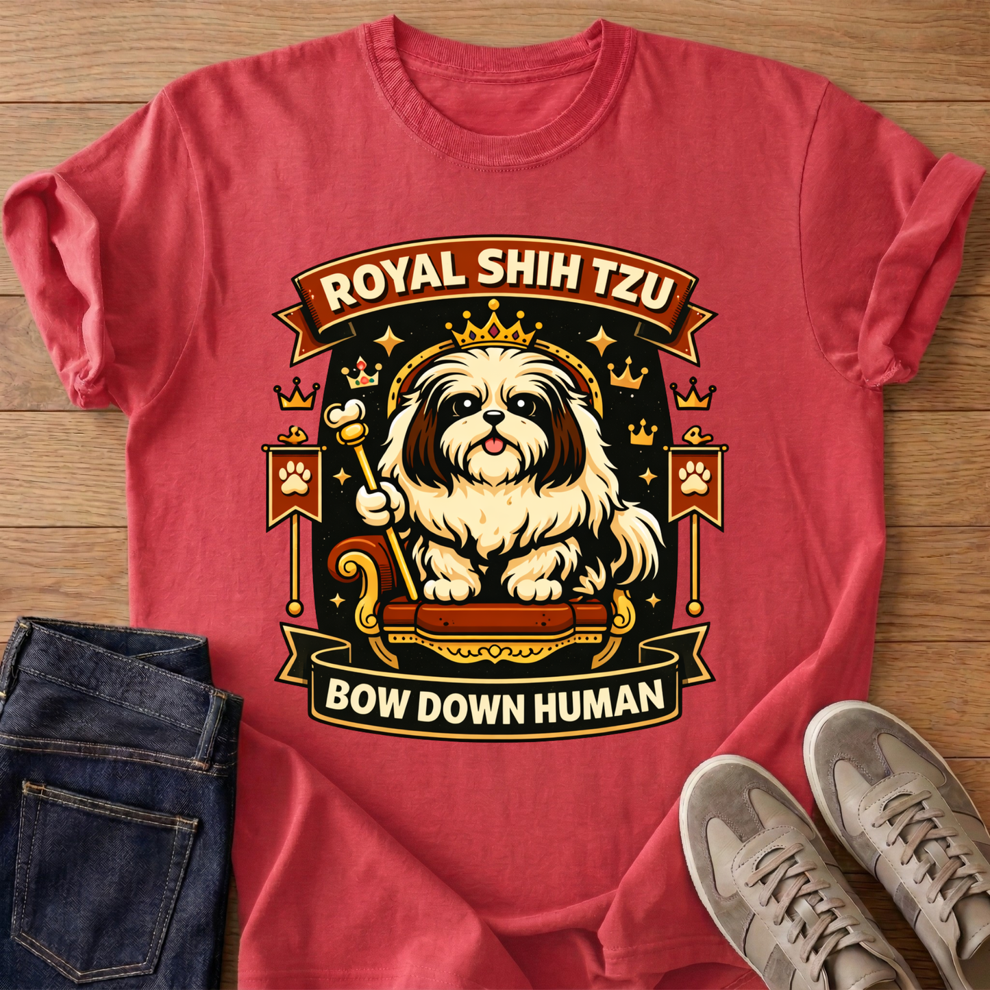 Royal Shih Tzu Bow Down Human T-shirt