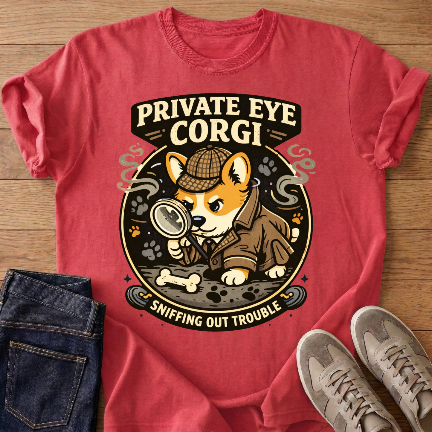 Private Eye Corgi T-shirt