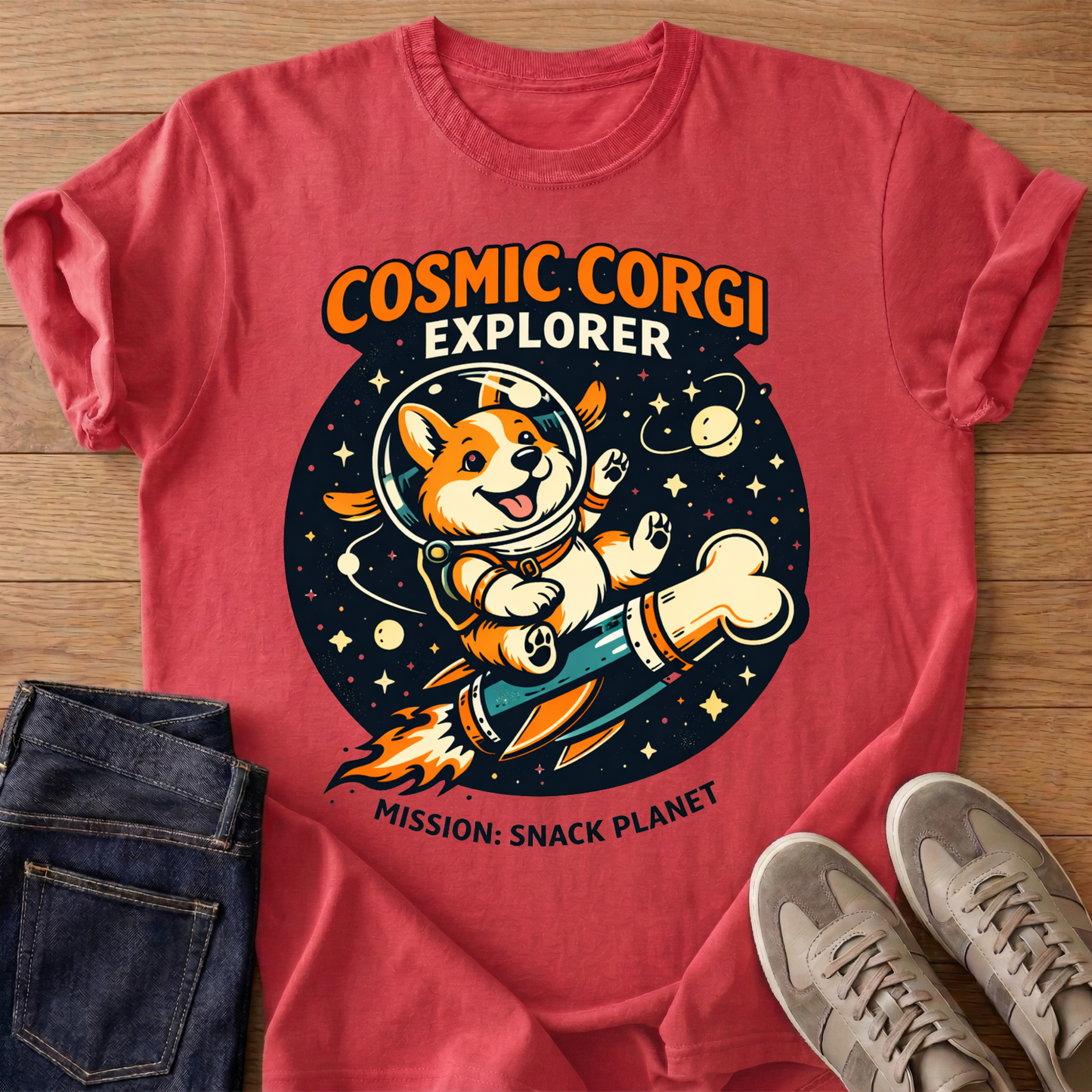 Cosmic Corgi Explorer T-shirt